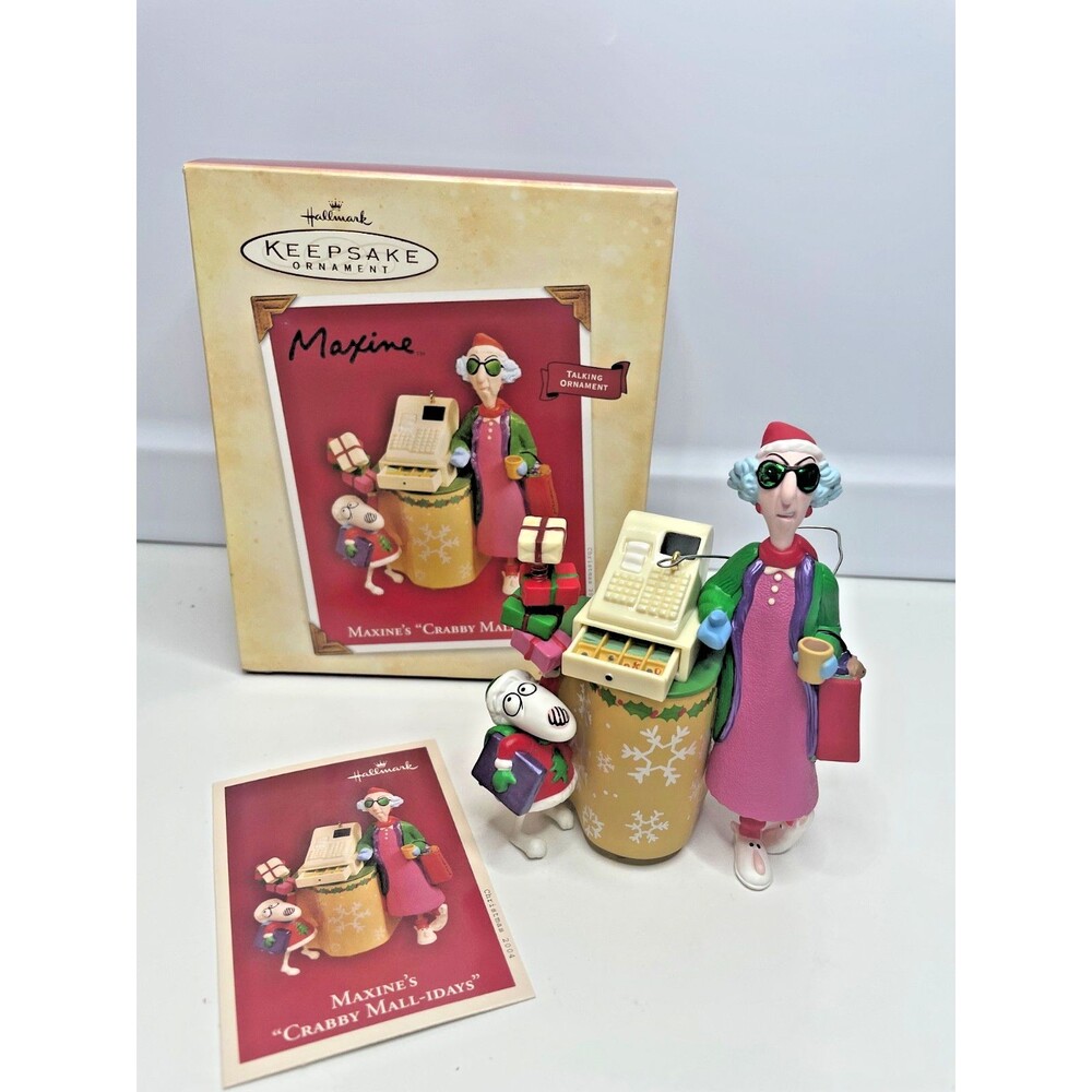 Hallmark Keepsake 2004 Maxine's Crabby Mall-Days Talking Christmas Ornament 4.5"